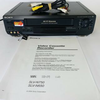 Sony Slv - N50 Vhs Vcr Video Cassette Player Recorder Hifi Stereo No Remote