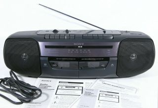 Vintage Sony Cfs - W338 Dual Cassette Radio Dubbing Recorder Boombox Js