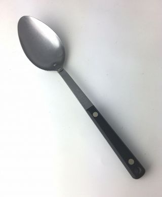 Vintage Ekco Flint Stainless Steel Vanadium 11 - 1/2” Serving Spoon Black Handle