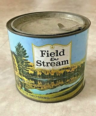 Vintage Field & Stream Smoking Tobacco Tin Can 12 Oz.