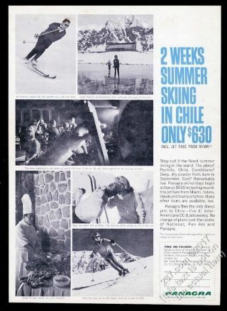 1963 Portillo Chile Ski Area Skier Skiing 6 Photo Panagra Vintage Print Ad