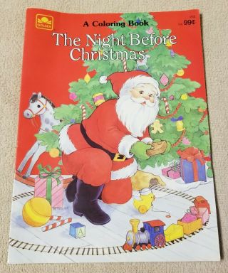 Vintage 1986 The Night Before Christmas A Coloring Book Golden Western