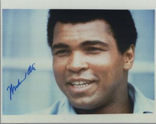 Muhammad Ali " Autographed " 8x10 Color Photo Incredible Face Shot