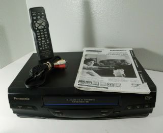 Panasonic Pv - V4520 Vcr Vhs Player Recorder With Remote,  Av Cables