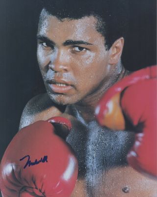 Muhammad Ali " Autographed " 8x10 Color Photo Pose Of Boxing Legend