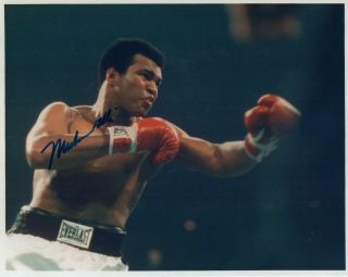 Muhammad Ali " Autographed " 8x10 Color Photo Great Pose In Ring
