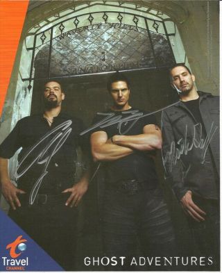 Ghost Adventures Group Cast Signed Photo 8x10 Rp Autographed Zak Bagans,  All
