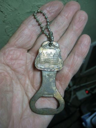 Vintage 3 - 1/8 " Albany N.  Y.  State Capitol Bronze Wash Metal Bottle Opener With