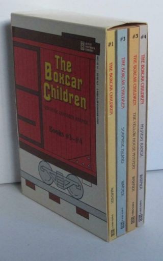 Boxcar Children Books 1 - 4 Vintage Box Set Gertrude Chandler Warner