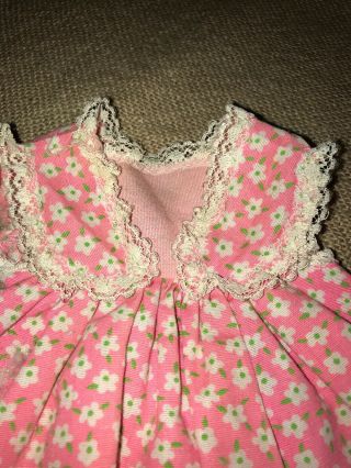 Vintage 1960’s Baby Doll Pink Floral Dress 2