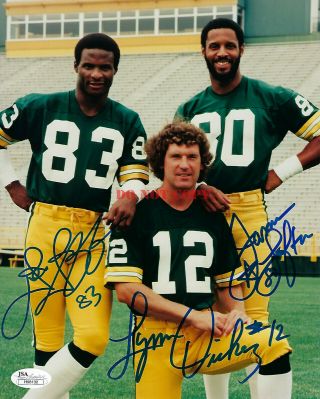 Packers Lynn Dickey James Lofton John Jefferson Signed Photo 8x10 Autographed Re