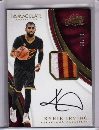 2016 - 17 Panini Immaculate Kyrie Irving Game Worn Jersey Auto 26/40
