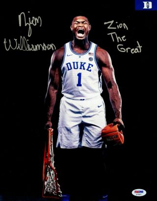 Zion Williamson Duke Blue Devils Signed 8x10 Photo Full Autograph Reprint Photo