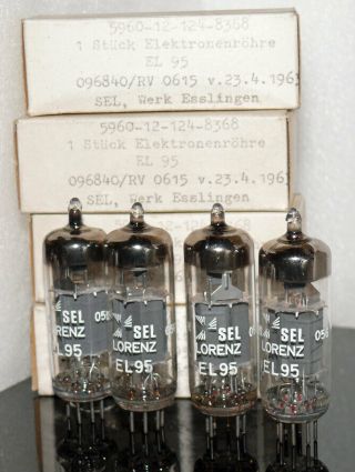 4 Nos Nib Tubes El95 6dl5 6p10 Magnadyne Lorenz 1963 Matched Quad (909029)