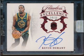 2018 - 19 Flawless Excellence Kevin Durant Ruby Red Foil Auto Autograph /15