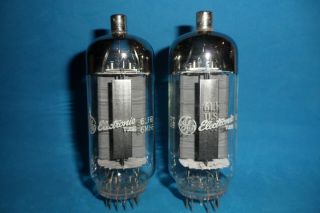Tests Nos Date Matched Pair Ge 6lf6/6mh6 Beam Power Tubes Twin Slant Oo Getters