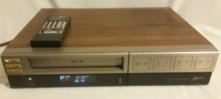 Vintage Zenith Vre155 Wood Grain Video Cassette Recorder Vcr With Remote