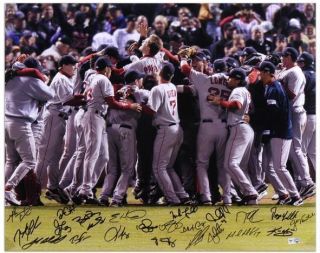 Boston Red Sox 2007 World Series Celebration Autographed 8x10 Photo (rp)