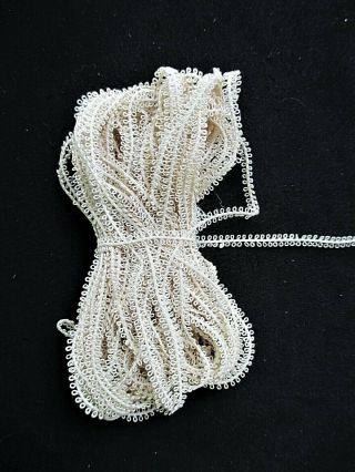 10.  8 Yards Estate Vintage 1930s 4 Mm Ivory Cotton Lace Edging Trim Sewing Crafts