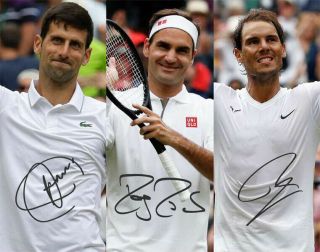 Novak Djokovic Roger Federer Rafael Nadal Atp Signed Photo Autograph Reprint