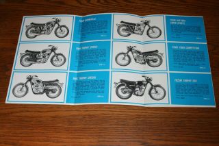Triumph Motorcycle Bonneville Trophy Daytona Tiger Trophy 250 Sales Brochure