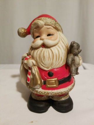 Santa Claus Bank Figurine Vintage Homco Home Interiors Porcelain W Plug 5610