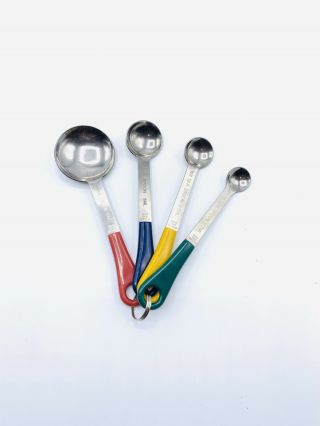 Vintage Stainless Steel Color Handle Measuring Spoon Set
