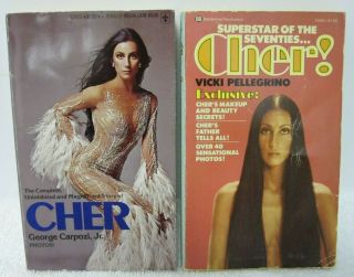 2 Vintage Paperback Books Story Of Cher - George Carpozi Vicki Pellegrino