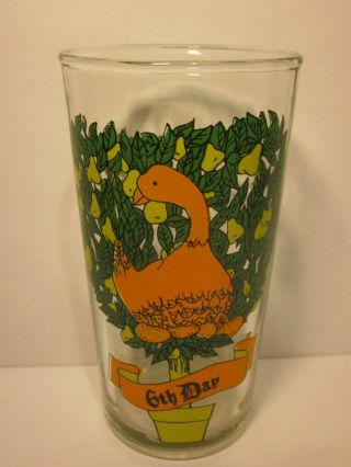 6th Day Six Geese A - Laying Glass 12 Days Of Christmas Vintage Anchor Hocking Cup