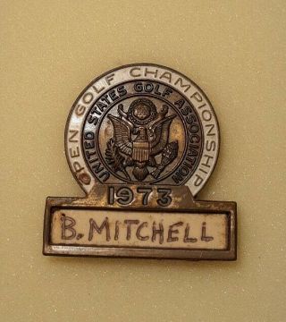 Bobby Mitchell 1973 Us Open Golf Championship Badge Players Pin