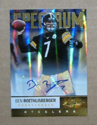2012 Absolute Ben Roethlisberger Auto Signed Card 31/75 Pittsburgh Steelers