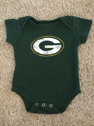 Nfl Team Apparel Green Bay Packers Baby One Piece Size 3 - 6 Months Cute