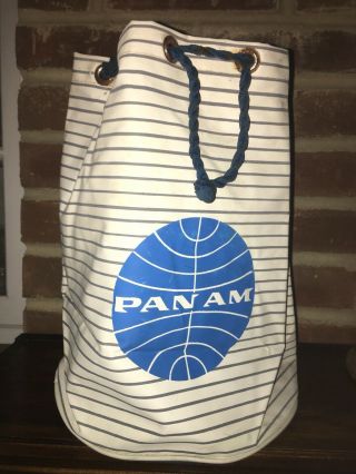 Vintage Pan Am Airlines Black Duffle Bag Travel Luggage