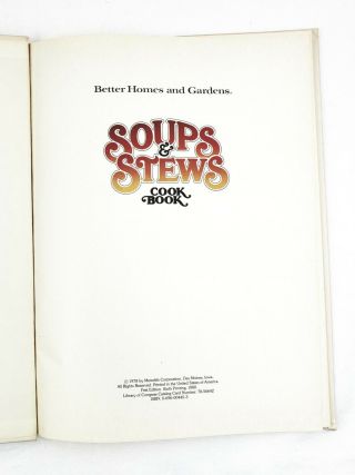 Soups and Stews Cook Book 1978 Better Homes and Gardens Recipes Vintage 3