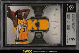 2007 Sp Rookie Threads Kevin Durant Rookie Rc Patch /199 Rtkd Bgs 9 (pwcc)