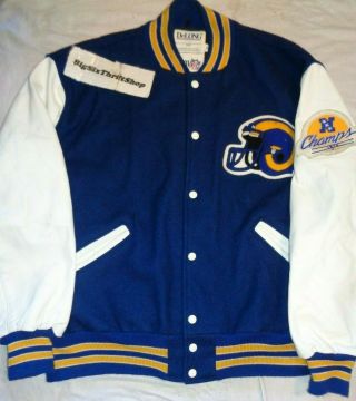 Vintage Delong Nfl Los Angeles Rams Nfc Champs 1979 Varsity Jacket Size Xl