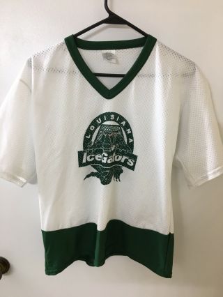 Echl Louisiana Ice Gators Hockey Practice Jersey Top,  Green,  White,