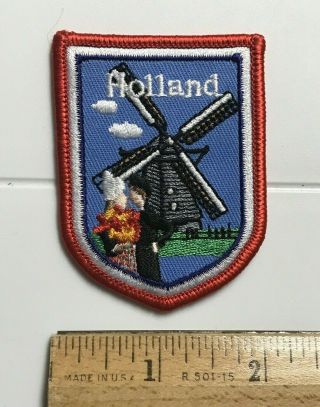 Holland Dutch Windmill The Netherlands Souvenir Embroidered Badge Patch