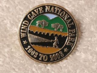 Wind Cave National Park South Dakota Tie Tac Lapel Pin 100 Years 1903 - 2003