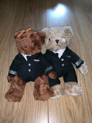Easyjet 10 " Pilot Lily & Gulliver Soft Plush Bears