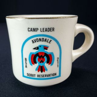 Vintage 1980s Boy Scout Mug Camp Leader Avondale Scout Reservation Bsa 211