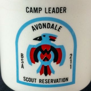 Vintage 1980s Boy Scout Mug Camp Leader Avondale Scout Reservation BSA 211 3