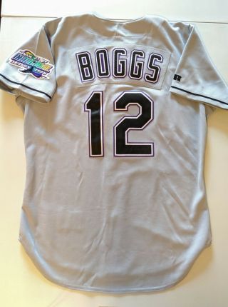 Wade Boggs Russell Athletic Tampa Bay Devil Rays Grey Authentic Jersey 44 Yankee