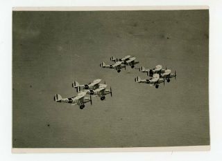 Photograph Of Hawker Osprey Formation - 803 Sqn - Hms Eagle 1934 - China Station
