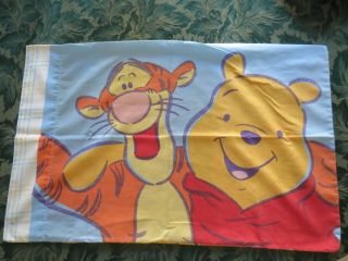 Vintage Winnie The Pooh & Tigger Pillowcase Pillow Case Standard Disney 1999