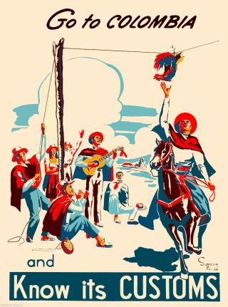Go To Colombia South America American Vintage Travel Advertisement Art Poster