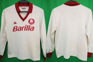 1983 - 1985 As Roma Retro Vintage Jersey Shirt Maglia Away Barilla Kappa L/s 46 S