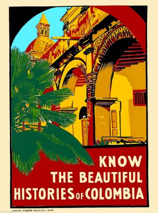 Colombia Colombian South America American Vintage Travel Advertisement Poster