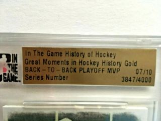 Bernie Parent 2012 - 13 ITG History Of Hockey Great Moments Memorabilia Gold /10 3