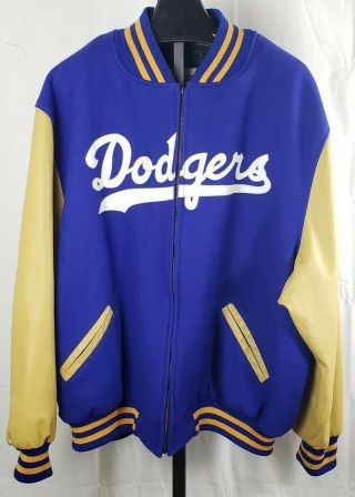 L.  A.  Dodgers Mitchell & Ness Leather & Wool Varsity Jacket Xxxl Euc